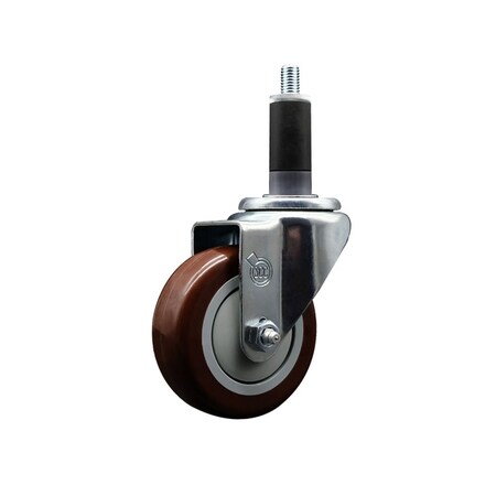 Service Caster 3.5'' Maroon Poly Wheel Swivel 1-1/8'' Expanding Stem Caster SCC-EX20S3514-PPUB-MRN-118